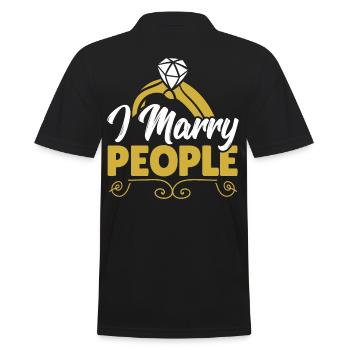 Pastor I Marry People Wedding Officiant - Men's Polo Shirt - black - Back - Kai (181cm)