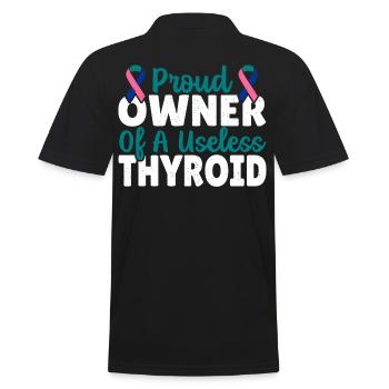 Thyroidectomy Proud Owner Of A Useless Thyroid - Men's Polo Shirt - black - Back - Kai (181cm)
