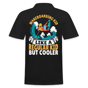 Wakeboarding Kid Like A Regular Kid But Cooler - Men's Polo Shirt - black - Back - Kai (181cm)