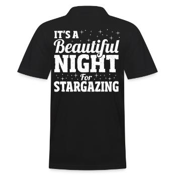 It's A Beautiful Night For Stargazing Stargazer - Men's Polo Shirt - black - Back - Kai (181cm)