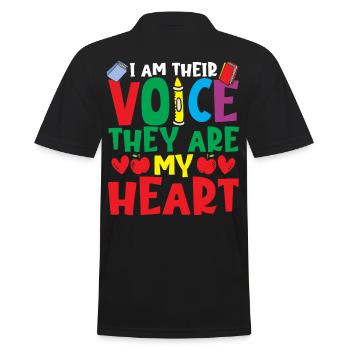 SPED Teacher I Am Their Voice Special Education - Men's Polo Shirt - black - Back - Kai (181cm)
