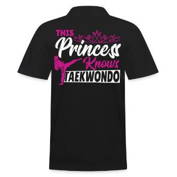 Diese Prinzessin kennt Taekwondo Kampfsportarten - Männer Poloshirt - Schwarz - Hinten - Kai (181cm)