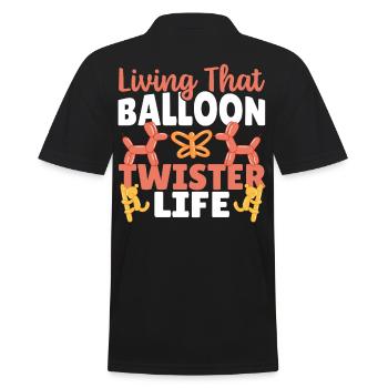 La vie d’un artiste de ballons Balloon Twisters - Polo Homme - noir - Dos - Kai (181cm)