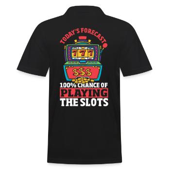 Heutige Vorhersage 100%ige Chance, am - Männer Poloshirt - Schwarz - Hinten - Kai (181cm)