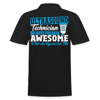 Ultraschalltechniker Jobtitel Sonograph - Männer Poloshirt - Schwarz - Hinten - Kai (181cm)