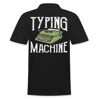 Autor Schreibmaschine Schreibmaschine - Männer Poloshirt - Schwarz - Hinten - Kai (181cm)