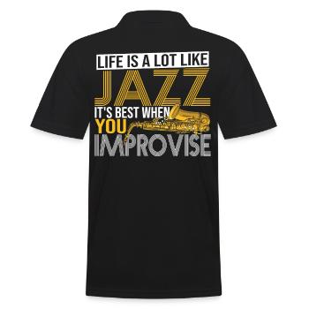 Das Leben ist eine Menge wie Jazz Musik Jazz Hörer - Männer Poloshirt - Schwarz - Hinten - Kai (181cm)