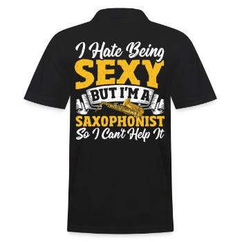 Saxophone Je déteste être sexy, mais je suis - Polo Homme - noir - Dos - Kai (181cm)