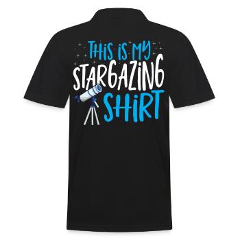 Astronomy This Is My Stargazing Shirt Stargazer - Men's Polo Shirt - black - Back - Kai (181cm)