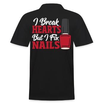 Je brise les cœurs, mais je répare les ongles - Polo Homme - noir - Dos - Kai (181cm)