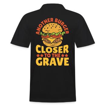 Another Burger Closer To The Grave Hamburger - Men's Polo Shirt - black - Back - Kai (181cm)