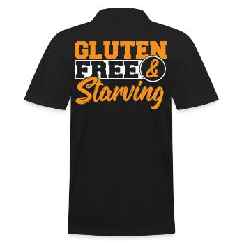 Sans gluten et affamé. Sans gluten - Polo Homme - noir - Dos - Kai (181cm)