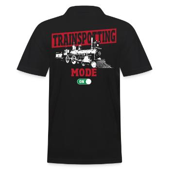Trainspotting Mode: On Trainspotter Train Spotting - Men's Polo Shirt - black - Back - Kai (181cm)