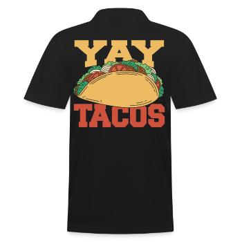 Yay Tacos Mexikanisches Essen Taco - Männer Poloshirt - Schwarz - Hinten - Kai (181cm)