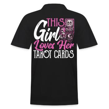 Cette fille aime ses cartes de tarot Cartes de Tarot - Polo Homme - noir - Dos - Kai (181cm)