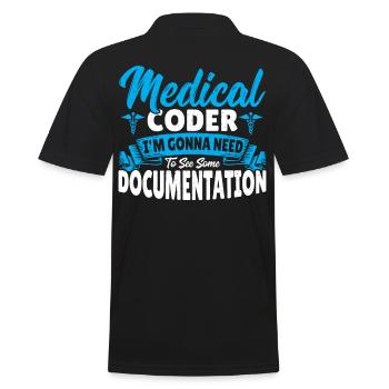 Medical Coder I See Some Documentation Medical - Men's Polo Shirt - black - Back - Kai (181cm)