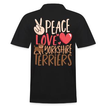 Peace Love Yorkshire Terrier Yorkshire Terrier - Polo Homme - noir - Dos - Kai (181cm)