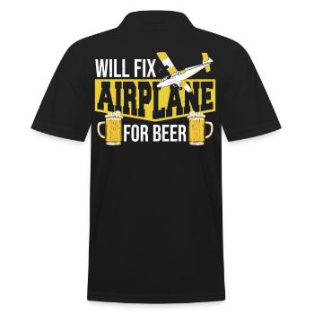 Will Fix Airplane For Beer Aircraft Mechanic - Men's Polo Shirt - black - Back - Kai (181cm)