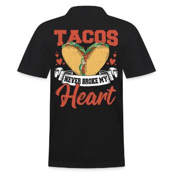 Tacos haben mir nie das Herz gebrochen - Männer Poloshirt - Schwarz - Hinten - Kai (181cm)