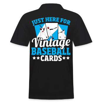 Nur hier für Vintage-Baseball-Karten Baseball - Männer Poloshirt - Schwarz - Hinten - Kai (181cm)