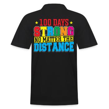 100 Tage stark 100 Tage Schule 100 Tage Schule - Männer Poloshirt - Schwarz - Hinten - Kai (181cm)