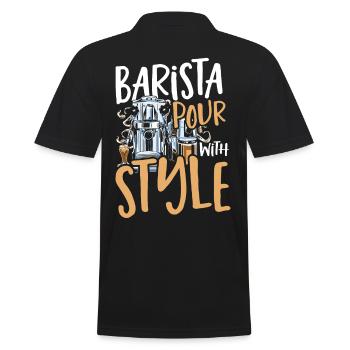 Barista Pour With Style Barista Coffeemaker - Men's Polo Shirt - black - Back - Kai (181cm)