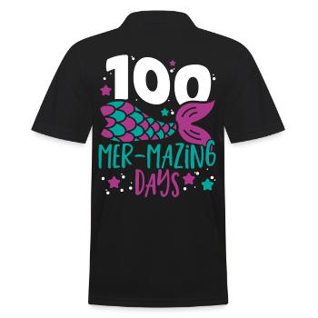 100 wunderbare Tage 100 Tage Schule 100. - Männer Poloshirt - Schwarz - Hinten - Kai (181cm)