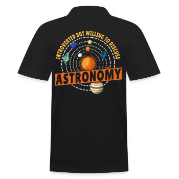 Introverted But Willing To Discuss Astronomy - Men's Polo Shirt - black - Back - Kai (181cm)