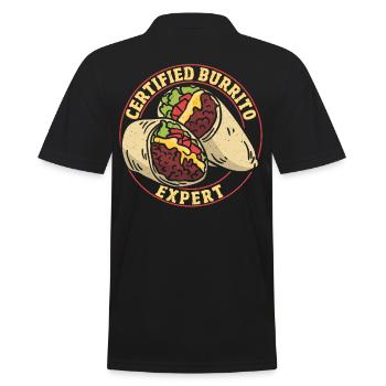 Certified Burrito Expert Burritos Taco Family - Men's Polo Shirt - black - Back - Kai (181cm)