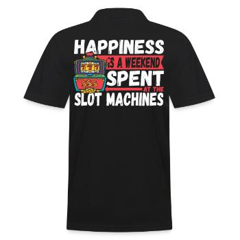 Happiness Is A Weekend Spent At The Slot Machines - Men's Polo Shirt - black - Back - Kai (181cm)