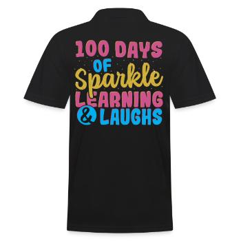 100 Tage funkelndes Lernen und Lachen 100 Tage - Männer Poloshirt - Schwarz - Hinten - Kai (181cm)