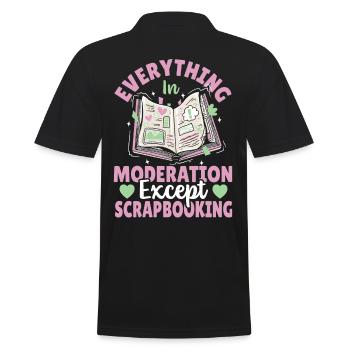 Everything In Moderation Except Scrapbooking - Men's Polo Shirt - black - Back - Kai (181cm)