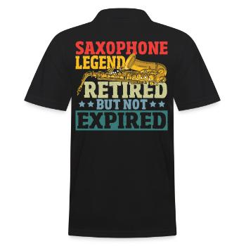 Saxophone Legend Retired But Not Expired - Männer Poloshirt - Schwarz - Hinten - Kai (181cm)