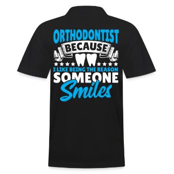 Orthodontiste Parce que j’aime être la raison, - Polo Homme - noir - Dos - Kai (181cm)