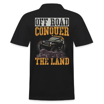 Off Road Conquer The Land Offroading Off-Roading - Men's Polo Shirt - black - Back - Kai (181cm)