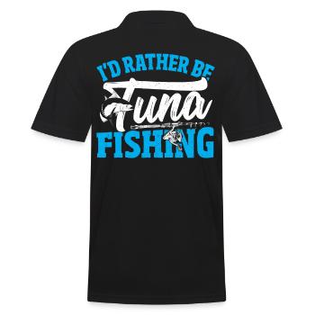 Ich würde lieber Thunfisch fischen - Männer Poloshirt - Schwarz - Hinten - Kai (181cm)
