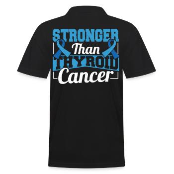 Stronger Than Thyroid Cancer Awareness - Men's Polo Shirt - black - Back - Kai (181cm)