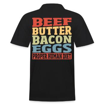 Rindfleisch Butter Speck Eier Richtige - Männer Poloshirt - Schwarz - Hinten - Kai (181cm)
