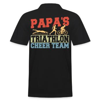 Papa's Triathlon Cheer Team Triathletes Athletics - Men's Polo Shirt - black - Back - Kai (181cm)
