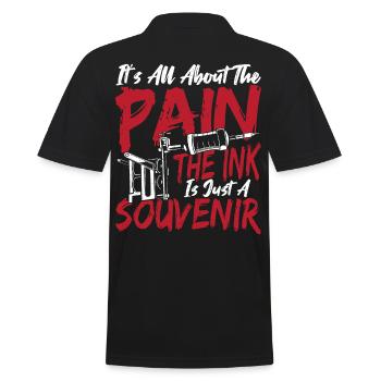 It's All About The Pain Tattooist Tat Lover Tattoo - Men's Polo Shirt - black - Back - Kai (181cm)