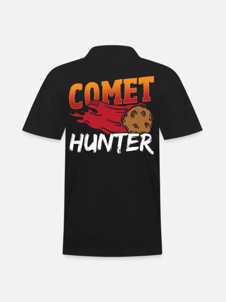 Comet Hunter Astronomy Constellation Map - Men's Polo Shirt - black