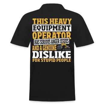 This Heavy Equipment Operator Has Serious Anger - Men's Polo Shirt - black - Back - Kai (181cm)