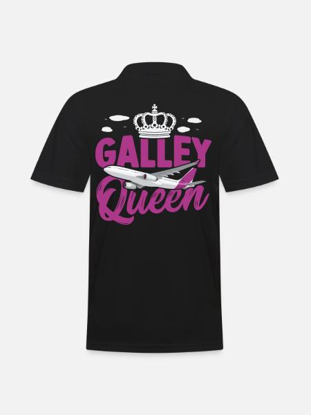 Galley Queen Flight Attendant Aviation - Men's Polo Shirt - black