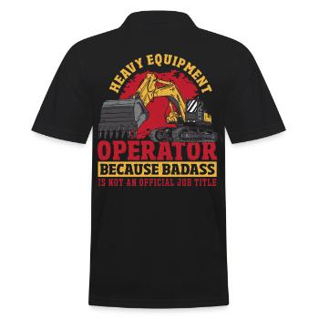 Heavy Equipment Operator Official Job Title - Men's Polo Shirt - black - Back - Kai (181cm)