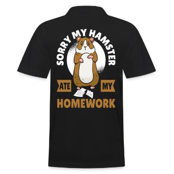 Sorry My Hamster Ate My Homework Hamster Owner - Men's Polo Shirt - black - Back - Kai (181cm)