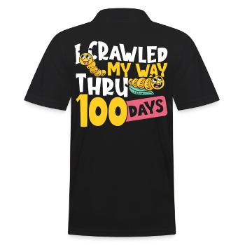 Ich kroch durch 100 Tage Schule 100. Tag der - Männer Poloshirt - Schwarz - Hinten - Kai (181cm)