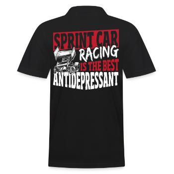 Sprint Car Racing est le meilleur antidépresseur - Polo Homme - noir - Dos - Kai (181cm)