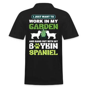 In meinem Garten arbeiten und mit meinem Boykin - Männer Poloshirt - Schwarz - Hinten - Kai (181cm)
