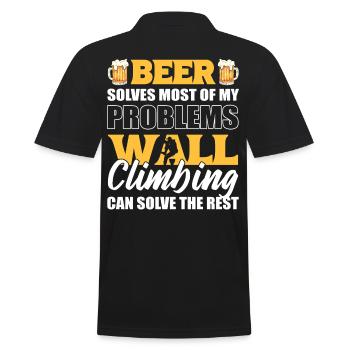 Bier löst die meisten Probleme Wandklettern löst - Männer Poloshirt - Schwarz - Hinten - Kai (181cm)