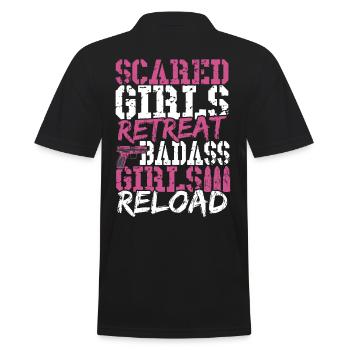 Scared Girls Retreat Badass Girls Reload 2nd - Men's Polo Shirt - black - Back - Kai (181cm)